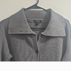 Alfani Gray Ribbed Cardigan